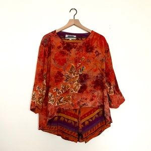 Dorothy PLATINUM vintage 3/4 sleeve shirt sz L